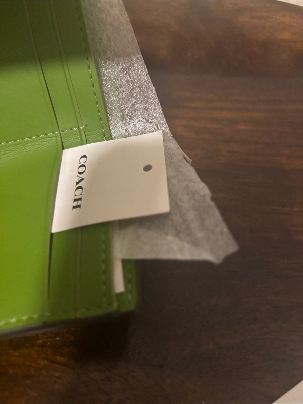 Coach Small Green Leather Wallet with Silver 'C' Hardware - Picture 7 of 7